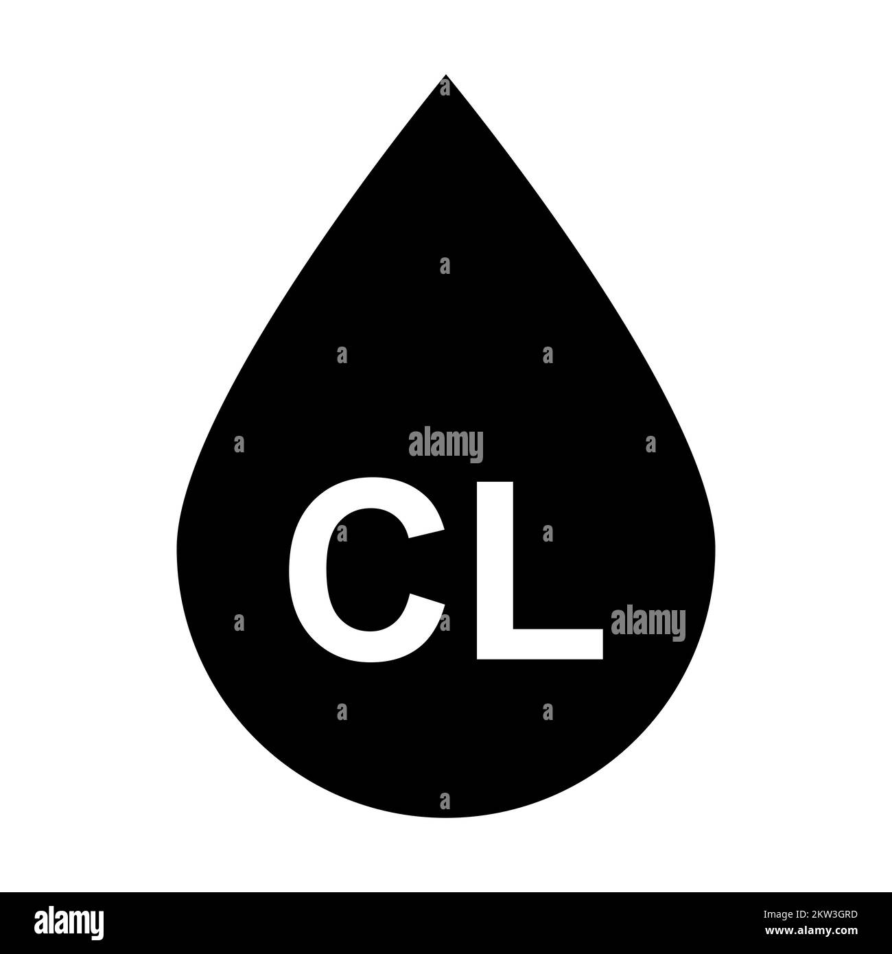 Laisser tomber avec du chlore. Eau contenant un vecteur d'icône linéaire au chlore pour la conception graphique, le logo, le site Web, les médias sociaux, l'application mobile, iu Illustration de Vecteur