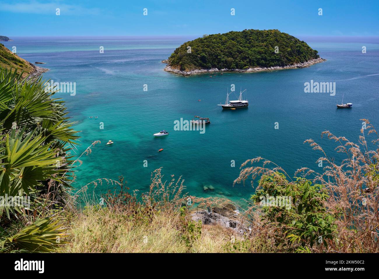 Vue depuis Black Rock Viewpoint, Phuket, Thaïlande, Asie Banque D'Images