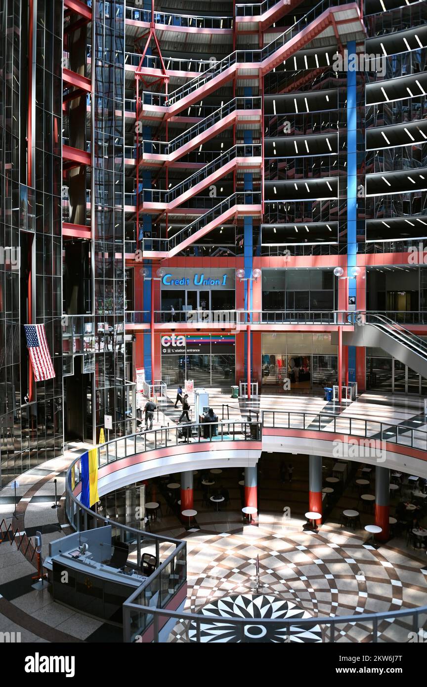 Atrium Mall à Thompson Center, Chicago, Illinois, États-Unis d'Amérique Banque D'Images