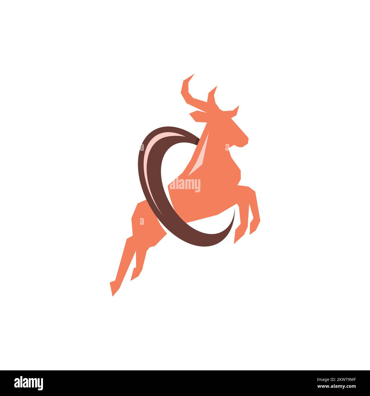 Logo Deer avec logo de création lettre O. Illustration vectorielle EPS.8 EPS.10 Illustration de Vecteur