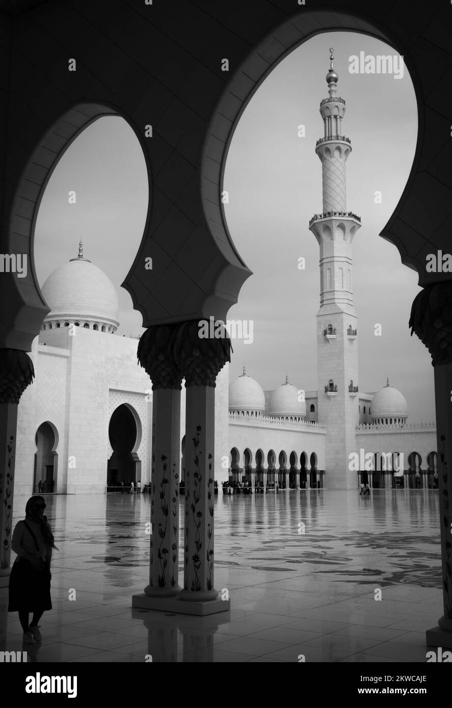 Magnifique grande mosquée Sheikh Zayed d'Abudhabi Banque D'Images