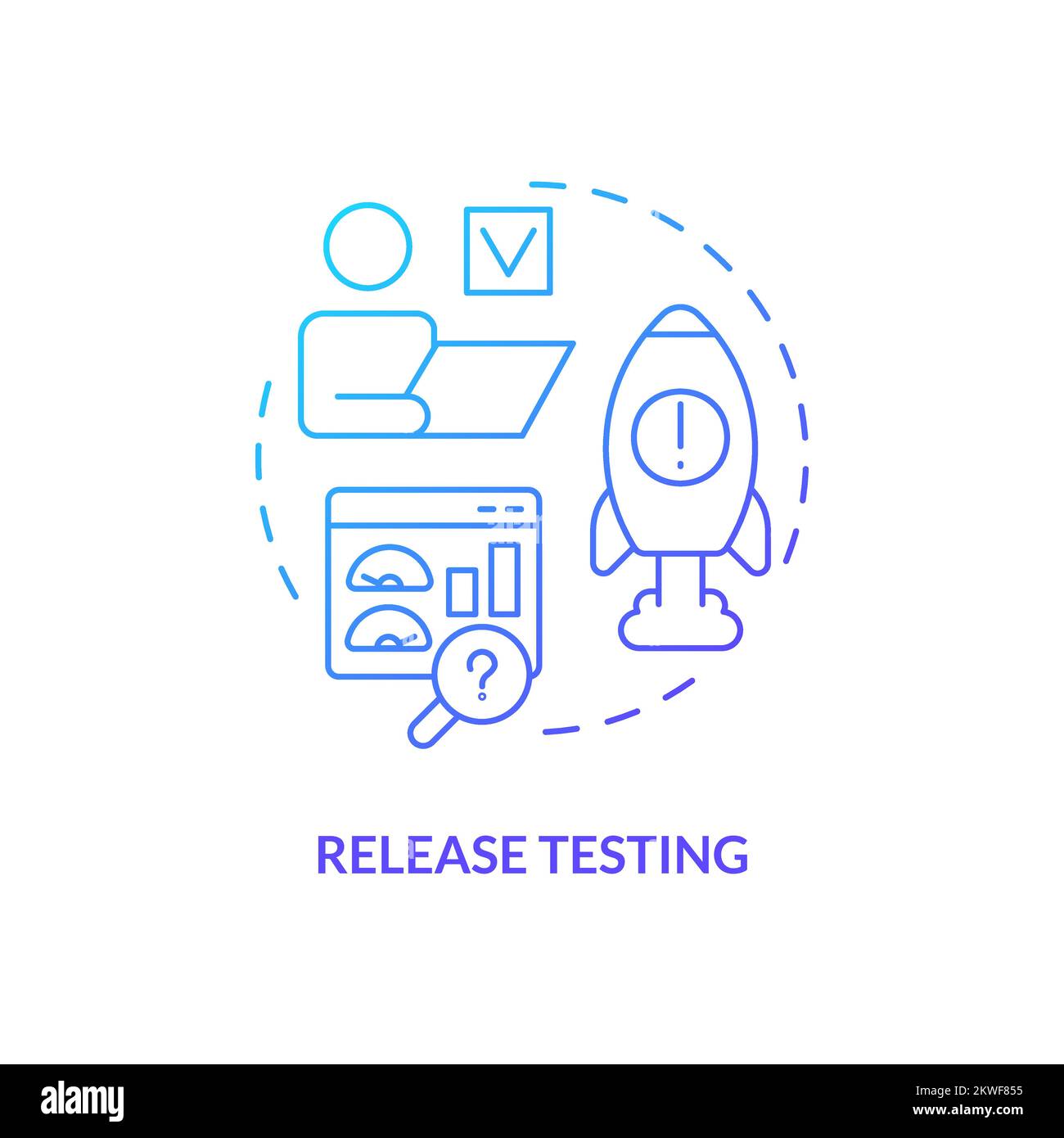 Relâchez l'icône de test du concept de gradient bleu Illustration de Vecteur