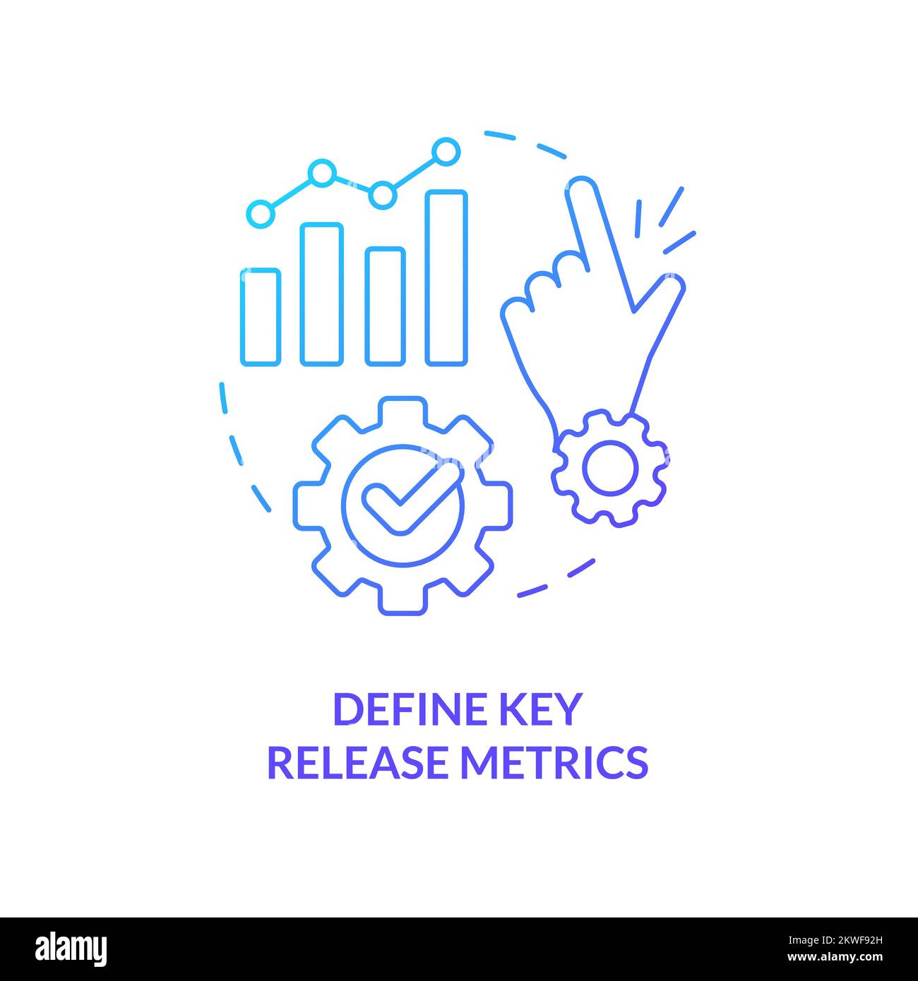 Définir les indicateurs clés icône de concept de gradient bleu Illustration de Vecteur