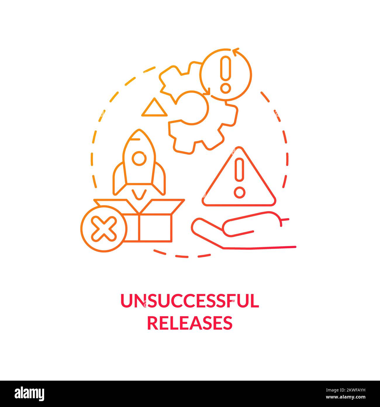 Échec de la sortie de l'icône de concept de gradient rouge Illustration de Vecteur