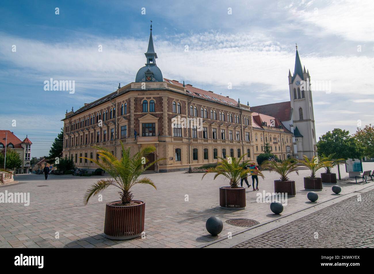 Main Square, Keszthely, Lac Balaton, Hongrie, Keszthely est une ville hongroise de 20 895 habitants située sur la rive ouest du lac Balaton, Hunge Banque D'Images