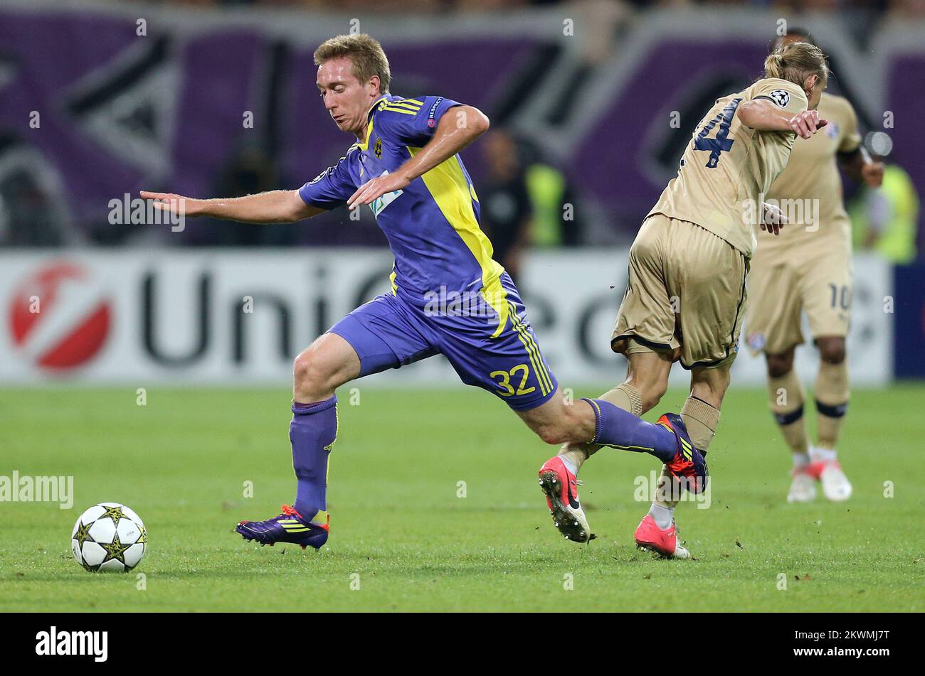 28.08.2012., stade Ljudski vrt, Maribor, Slovénie - Ligue des champions de l'UEFA, play-off, deuxième jambe, NK Maribor - GNK Dinamo. Robert Beric. Photo: Igor Kralj/PIXSELL Banque D'Images