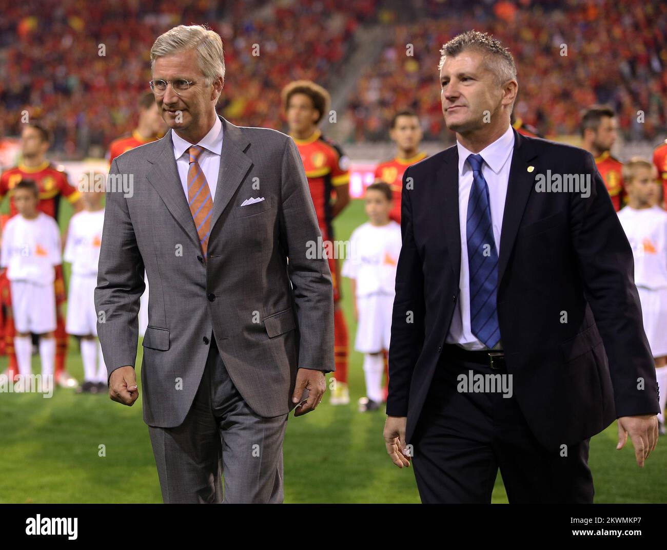 11.09.2012., Stade du Roi Baudouin, Bruxelles, Belgique - qualification de coupe du monde 2014. Match entre la Belgique et la Croatie. Prince Philippe de Belgique et Davor Suker. Photo: Marko Prpic/PIXSELL Banque D'Images