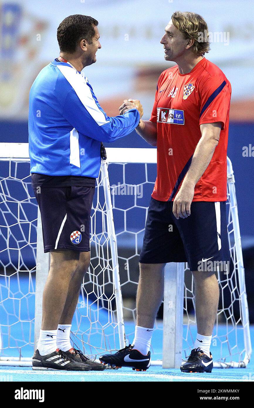 05.09.2012., Zagreb, Croatie - entraînement de l'équipe nationale croate de football, au stade Maksimir avant un match de qualification contre la Macédoine pour la coupe du monde au Brésil en 2014. Alen Boksic, Igor Cvitanovic. Photo: Goran Stanzl/PIXSELL Banque D'Images