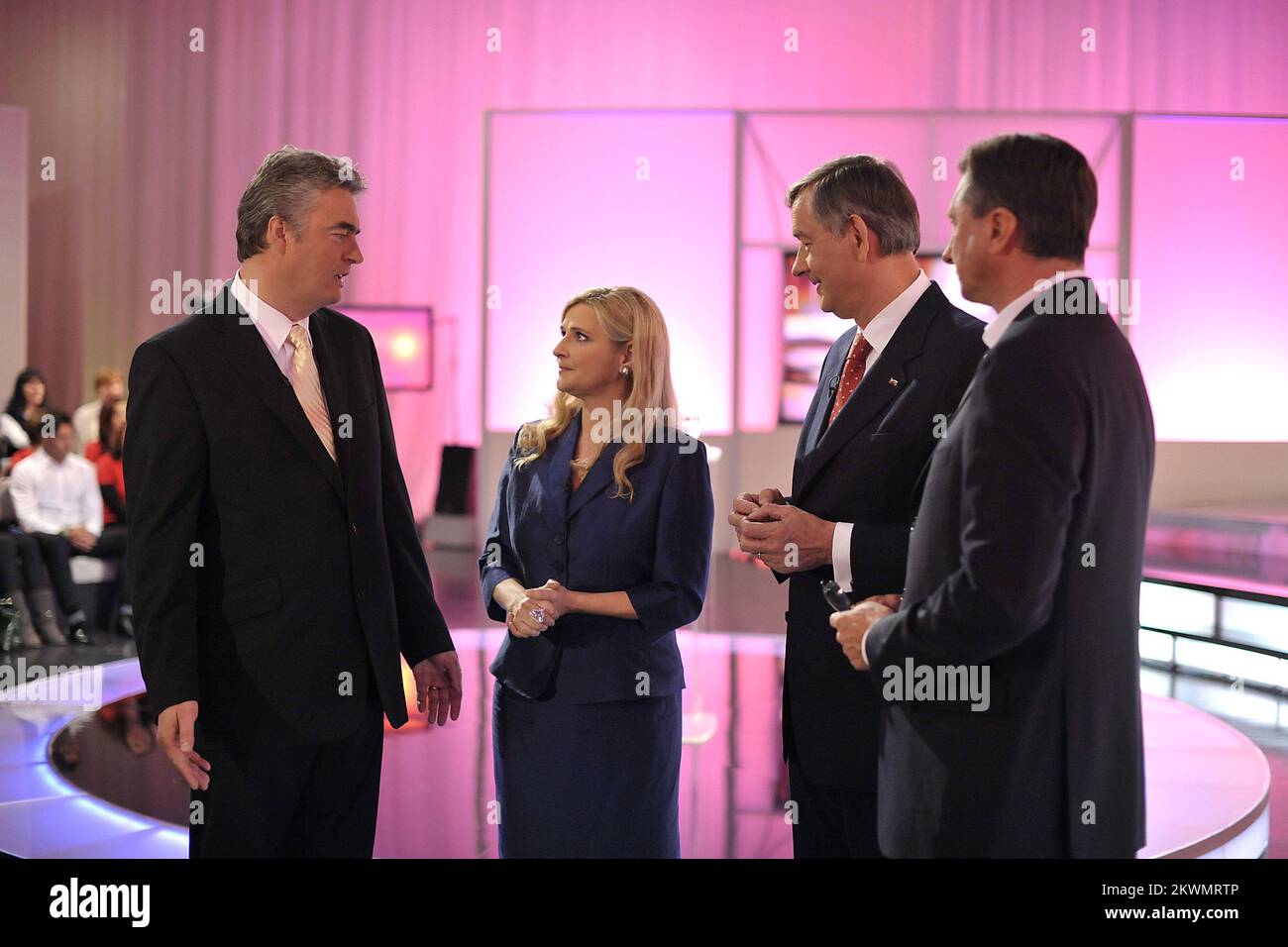 23.10.2012, Slovénie, Ljubljana - débats présidentiels télévisés Borut Pahor, Danilo Turk et Milan Zveri photo: Anze Petkovsek/Zurnal24/PIXSELL Banque D'Images