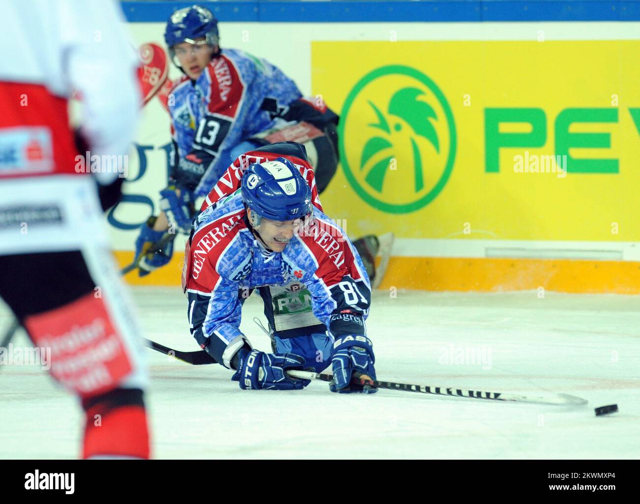 13.01.2013., Arena Zagreb, Zagreb, Croatie - Arena Ice Fever, Ebel League.KHL Medvescak - HC TWK Innsbruck.Adam Miller. Photo: Daniel Kasap/PIXSELL Banque D'Images