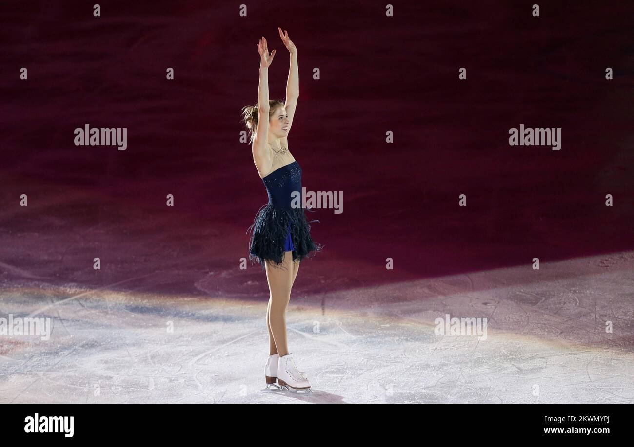 27.01.2013., Dom Sportova, Zagreb - Championnat européen de patinage artistique Zagreb 2013.soirée de gala, spectacle des gagnants.Carolina Kostner photo: Igor Kralj/PIXSELL Banque D'Images