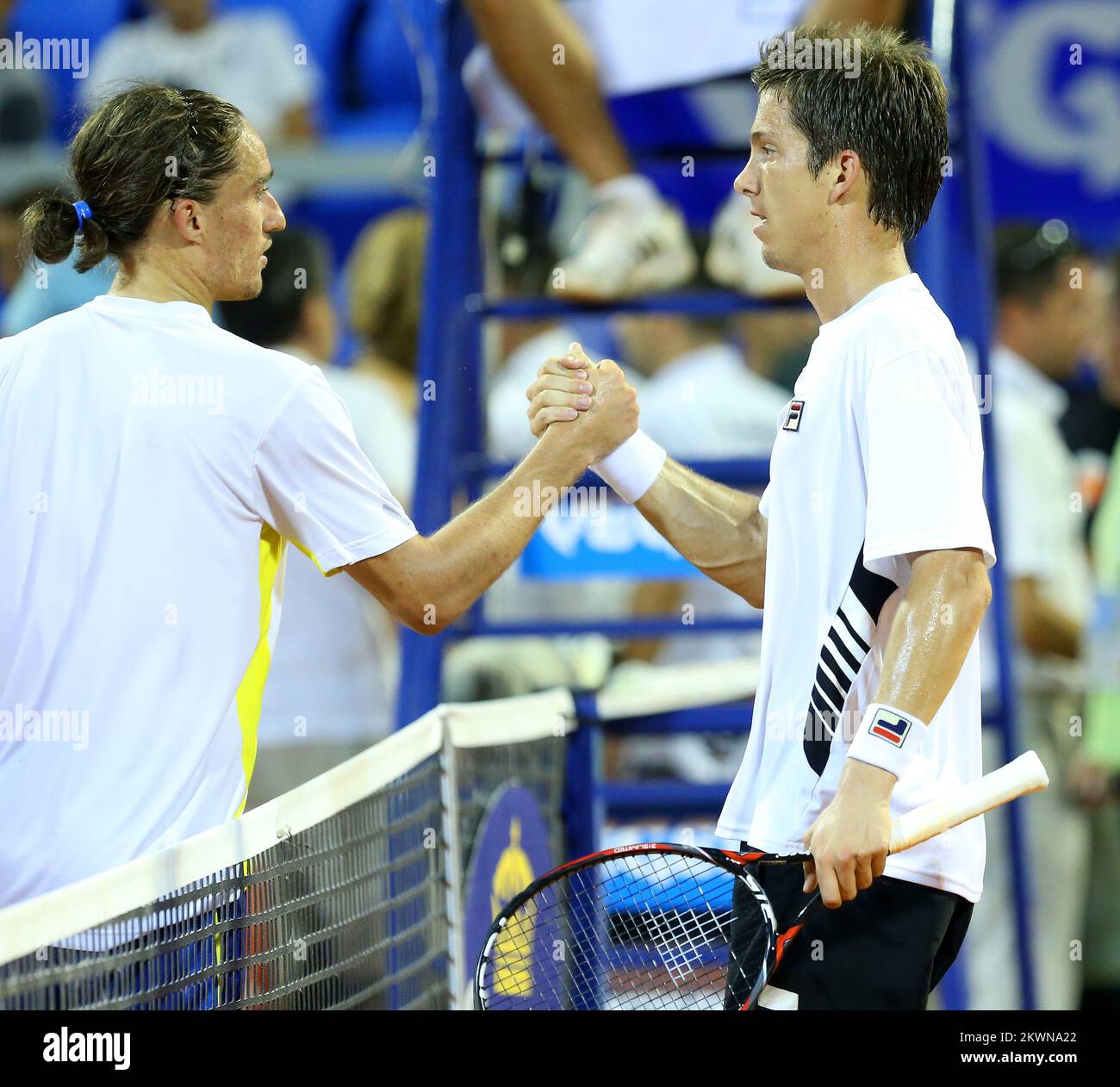 25.07.2013., Umag, Croatie - 24. Vegeta Croatie Tournoi de tennis ouvert. Alexandr Dolgopolov - Aljaz Bedene. Photo: Petar Glebov/PIXSELL Banque D'Images