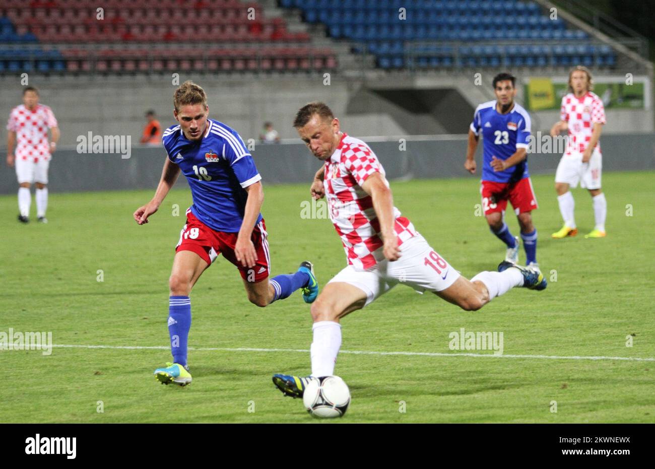 14/08/2013., Vaduz, Liechtenstein - match amical, Liechtenstein - Croatie. Photo: Zlatko Škrinjar / HaloPix / PIXSELL Banque D'Images