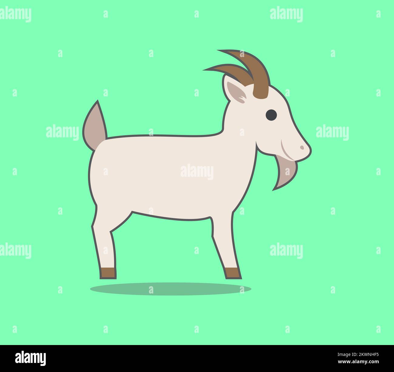 Chèvres isolées sur le vert Illustration de Vecteur
