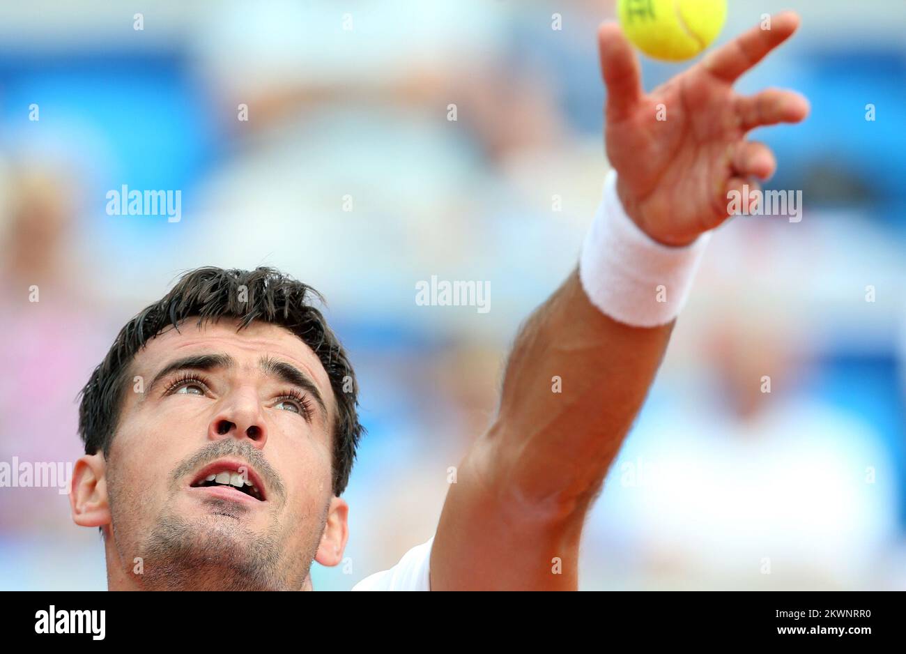 13.09.2013., stade Stella Maris, Umag, Croatie - coupe Davis par BNP Paribas World Group play-offs, Croatie - Grande-Bretagne, Ivan Dodig - Daniel Evans. Photo: Sanjin Strukic/PIXSELL Banque D'Images