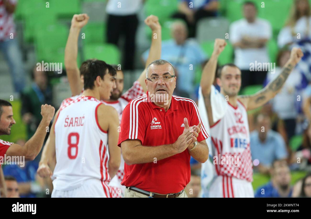 16.09.2013., Arena Stozice, Ljubljana, Slovénie - Championnat européen de basket-ball de la FIBA Eurobasket 2013., deuxième tour, groupe F, Croatie - Grèce. Photo: Igor Kralj/PIXSELL Banque D'Images