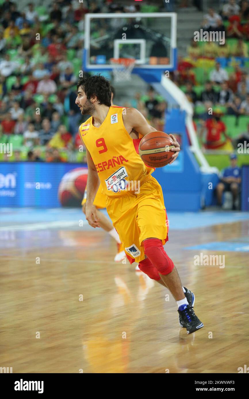 20.09.2013., Arena Stozice, Ljubljana, Slovénie - Eurobasket Slovénie 2013, demi-finale, Espagne - France. Ricky Rubio. Photo: Igor Kralj/PIXSELL Banque D'Images