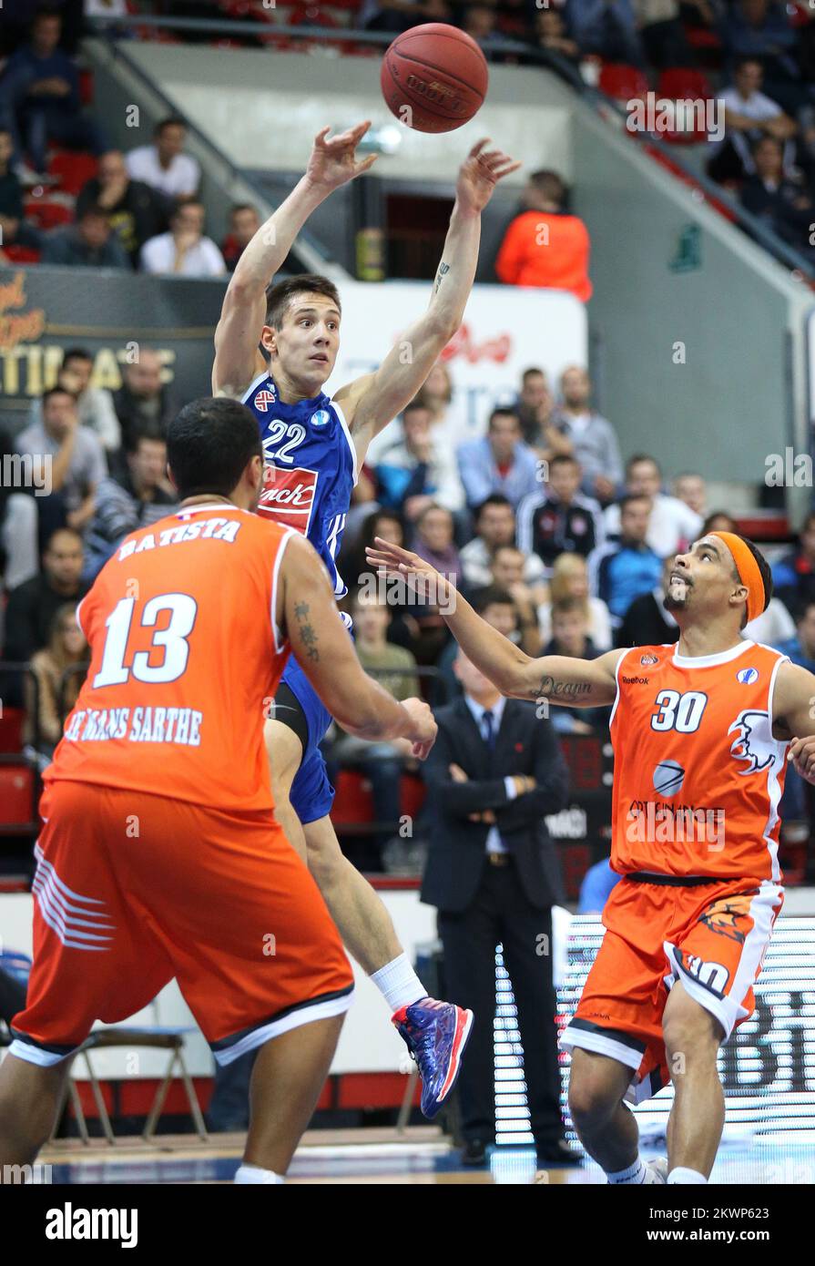 16.10.2013., Zagreb, Croatie - Eurocup, 1st Round, KK Cibona - le Mans Sarthe. Photo: Igor Kralj/PIXSELL Banque D'Images