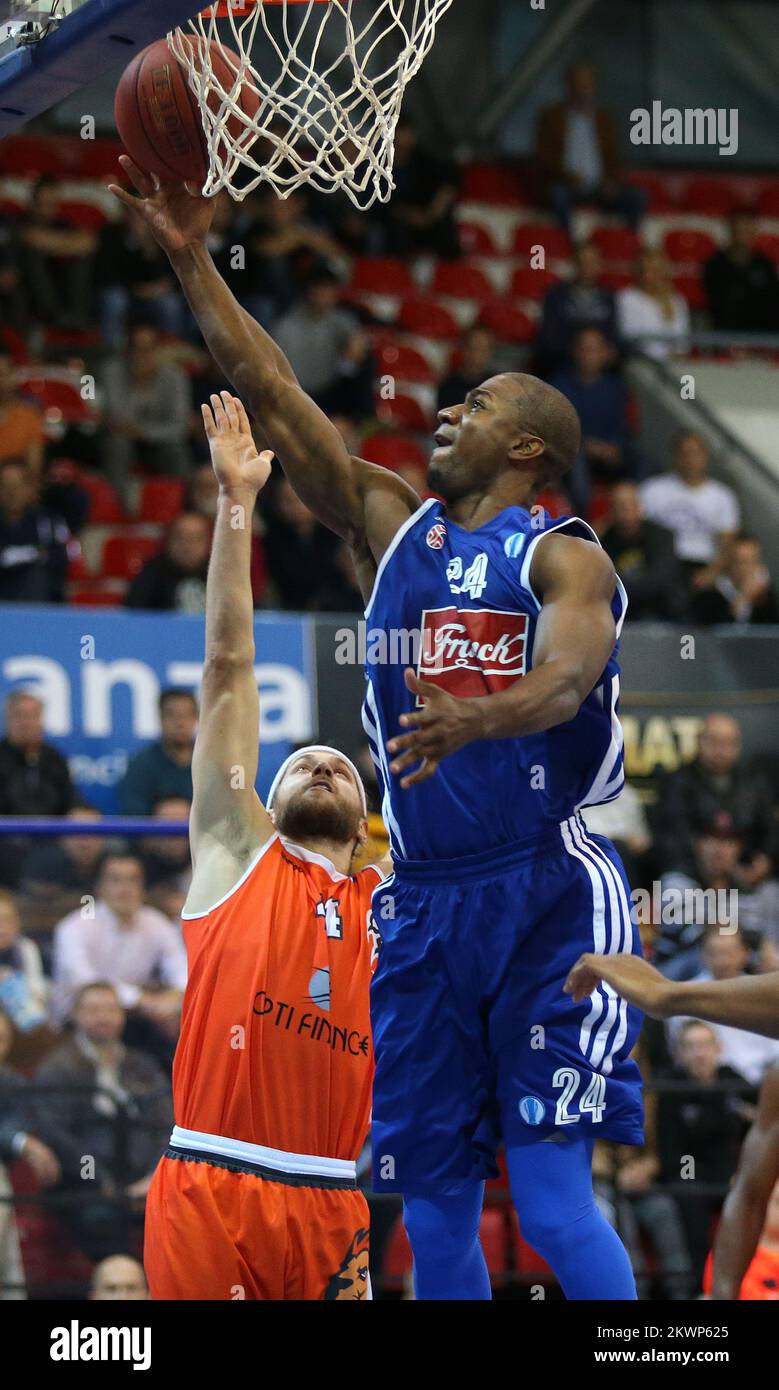 16.10.2013., Zagreb, Croatie - Eurocup, 1st Round, KK Cibona - le Mans Sarthe. Photo: Igor Kralj/PIXSELL Banque D'Images