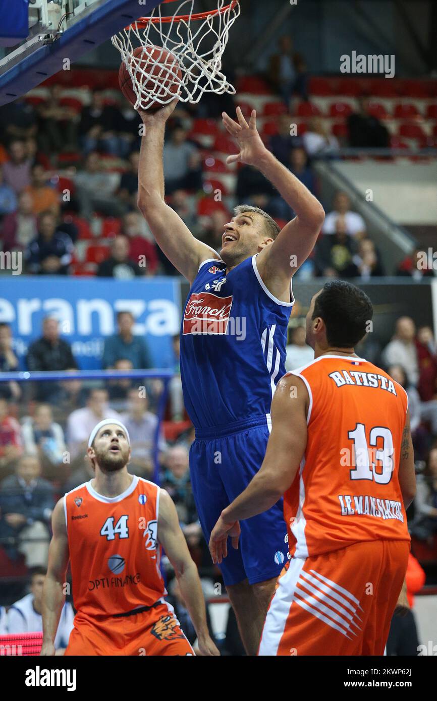 16.10.2013., Zagreb, Croatie - Eurocup, 1st Round, KK Cibona - le Mans Sarthe., Andrija Zizic. Photo: Igor Kralj/PIXSELL Banque D'Images