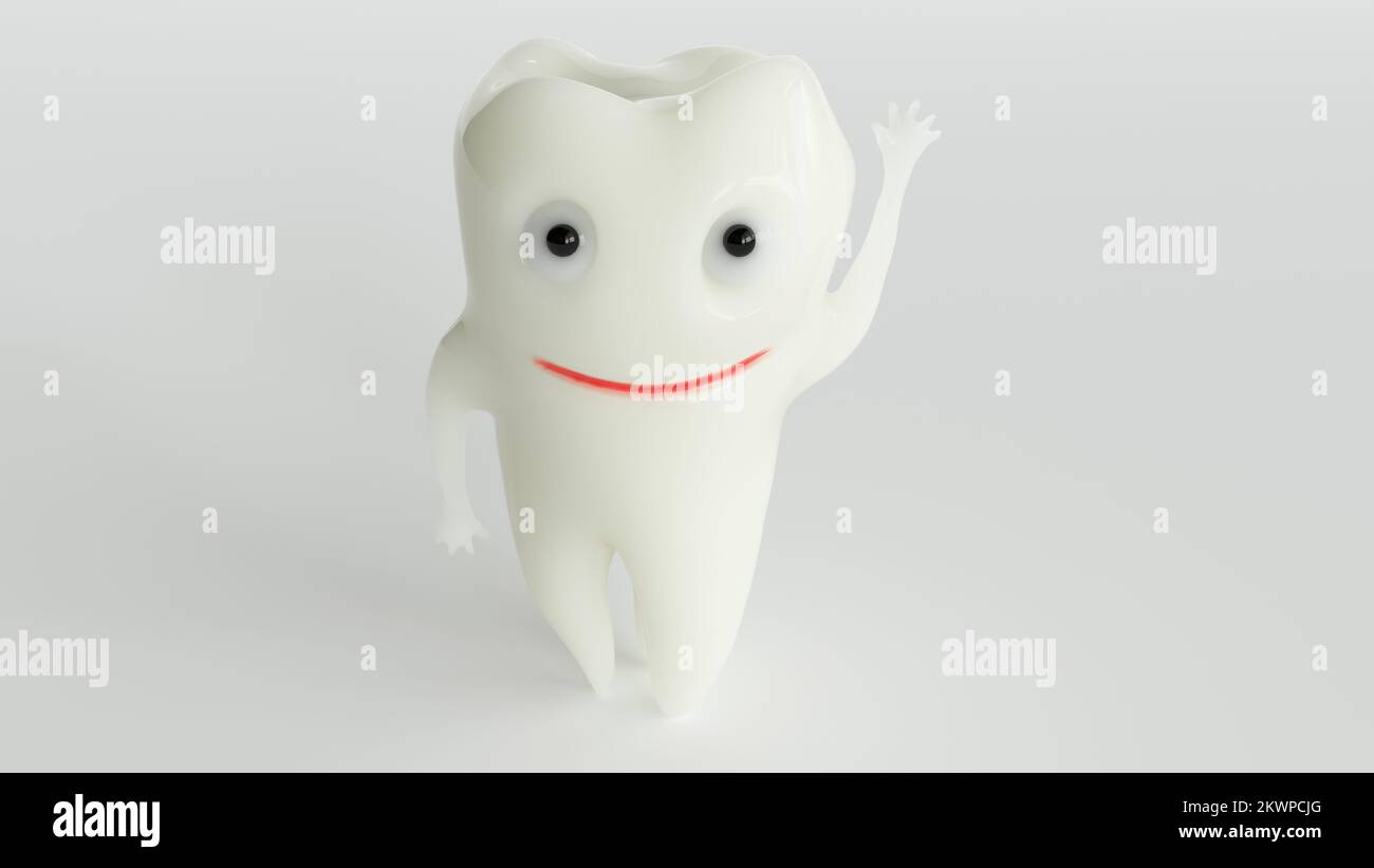 une bande dessinée saine vagues de dents à la caméra - 3d rendu Banque D'Images