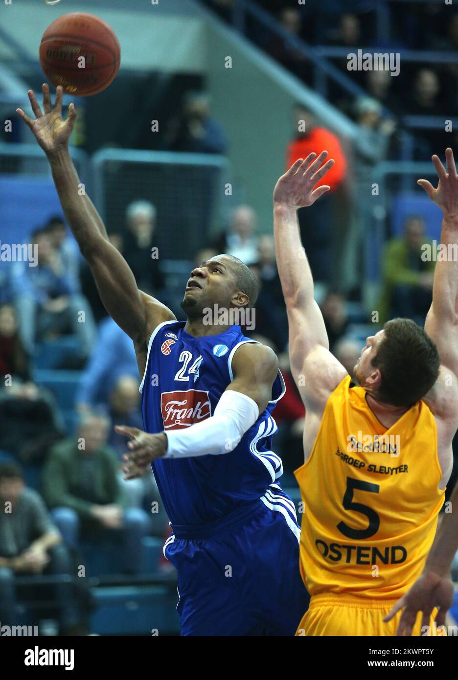 11.12.2013., KC Drazen Petrovic, Zagreb, Croatie - Eurocup, groupe A, 9rd Round, KK Cibona - BC Telenet Oostende. Fraise Darry. Photo: Sanjin Strukic/PIXSELL Banque D'Images