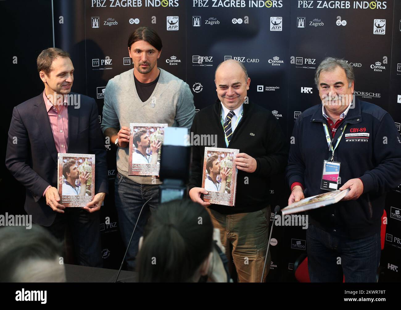 04.02.2014., Dom Sportova, Zagreb, Croatie - promotion du livre tennis dalmatien en Croatie indépendante lors du tournoi de tennis en intérieur PBZ Zagreb 9th. Photo:Jurica Galoic/PIXSELL Banque D'Images