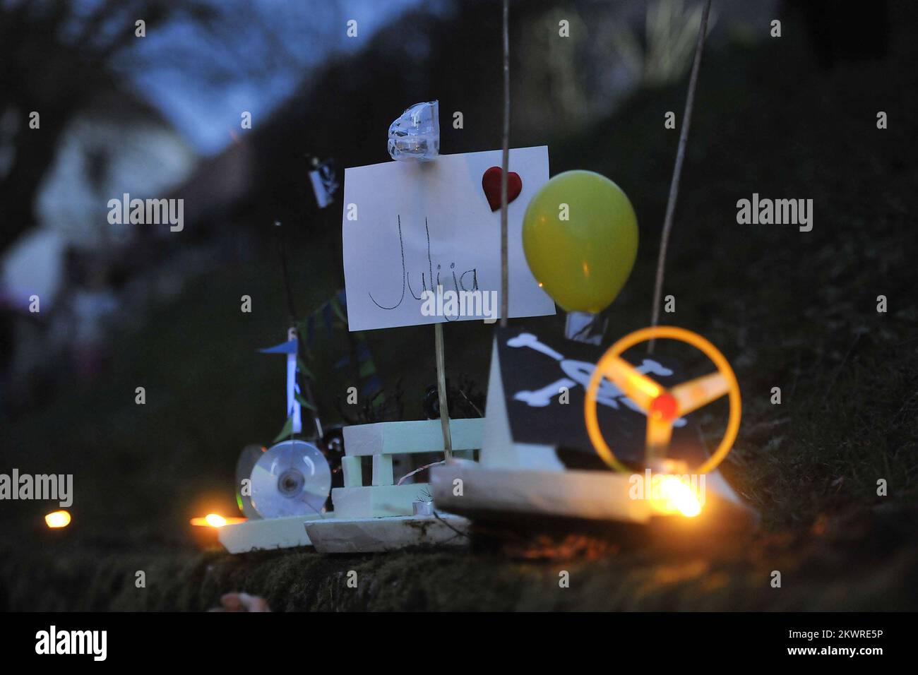 11.03.2014., Slovénie, Ljubljana - Gregorjevo, événement pour enfants au printemps, marqué par les palangriers de libération en bas de la Manche. Photo: Anze Petkovsek/Zurnal24/PIXSELL Banque D'Images