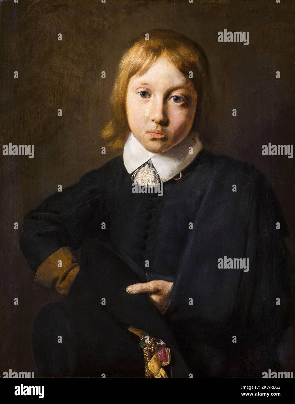 Jan de Bray, Portrait d'un garçon de six ans, peinture à l'huile sur panneau, 1654 Banque D'Images