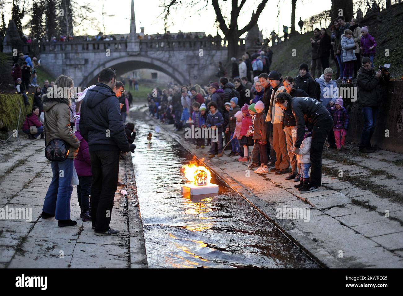 11.03.2014., Slovénie, Ljubljana - Gregorjevo, événement pour enfants au printemps, marqué par les palangriers de libération en bas de la Manche. Photo: Anze Petkovsek/Zurnal24/PIXSELL Banque D'Images