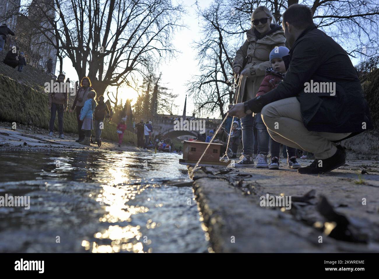 11.03.2014., Slovénie, Ljubljana - Gregorjevo, événement pour enfants au printemps, marqué par les palangriers de libération en bas de la Manche. Photo: Anze Petkovsek/Zurnal24/PIXSELL Banque D'Images