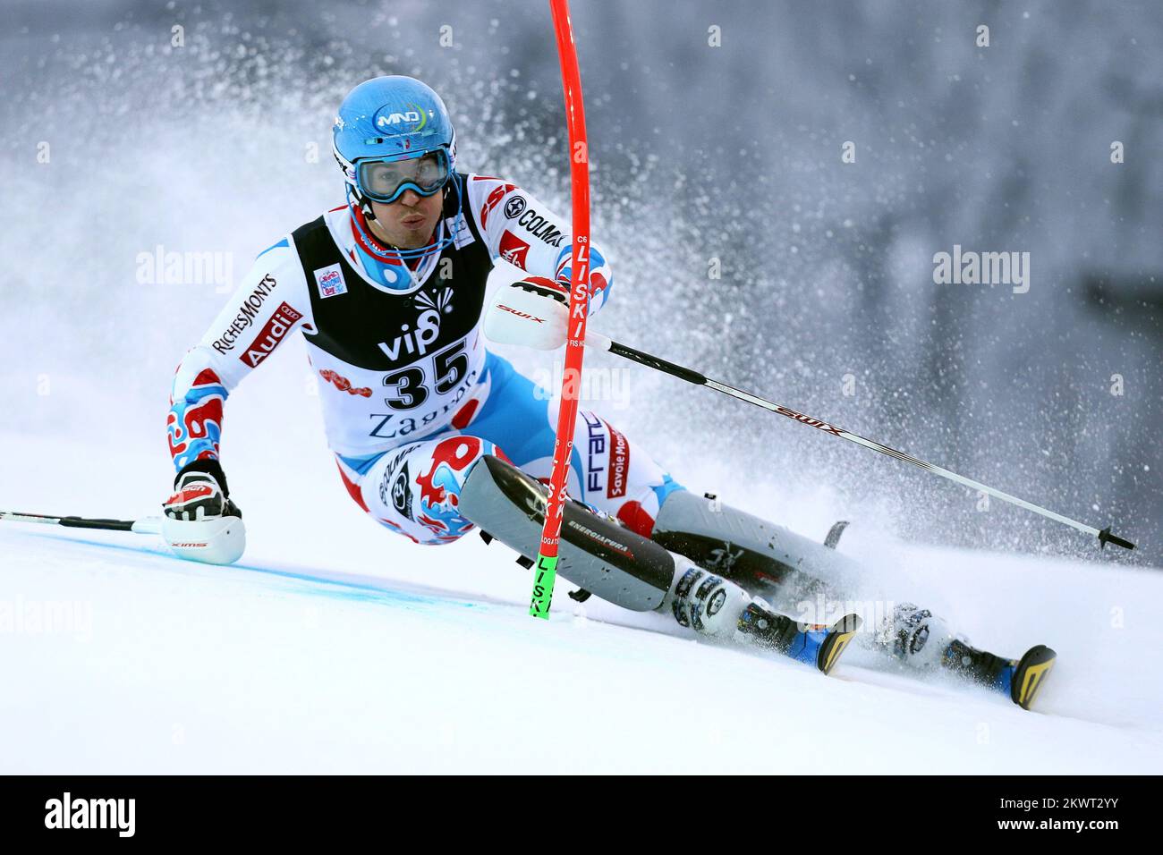 06.01.2015., Sljeme, Zagreb, Croatie - Trophée VIP Snow Queen, slalom masculin, première course.Victor Muffat-Jeandet. Photo: Goran Stanzl/PIXSELL Banque D'Images