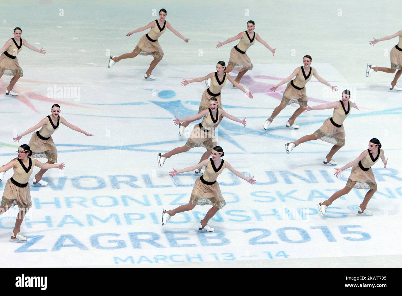 14.03.2015., Croatie, Zagreb - Championnats du monde juniors de patinage synchronisé. Équipe Hongrie. Photo: Goran Jakus/PIXSELL Banque D'Images