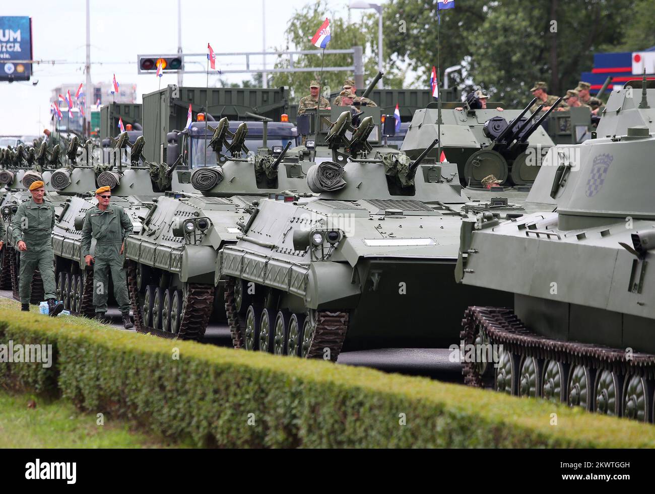 01.08.2015., Croatie, Zagreb - répétition du défilé militaire de cérémonie à l'occasion du 20th anniversaire de l'opération militaire Storm. Banque D'Images