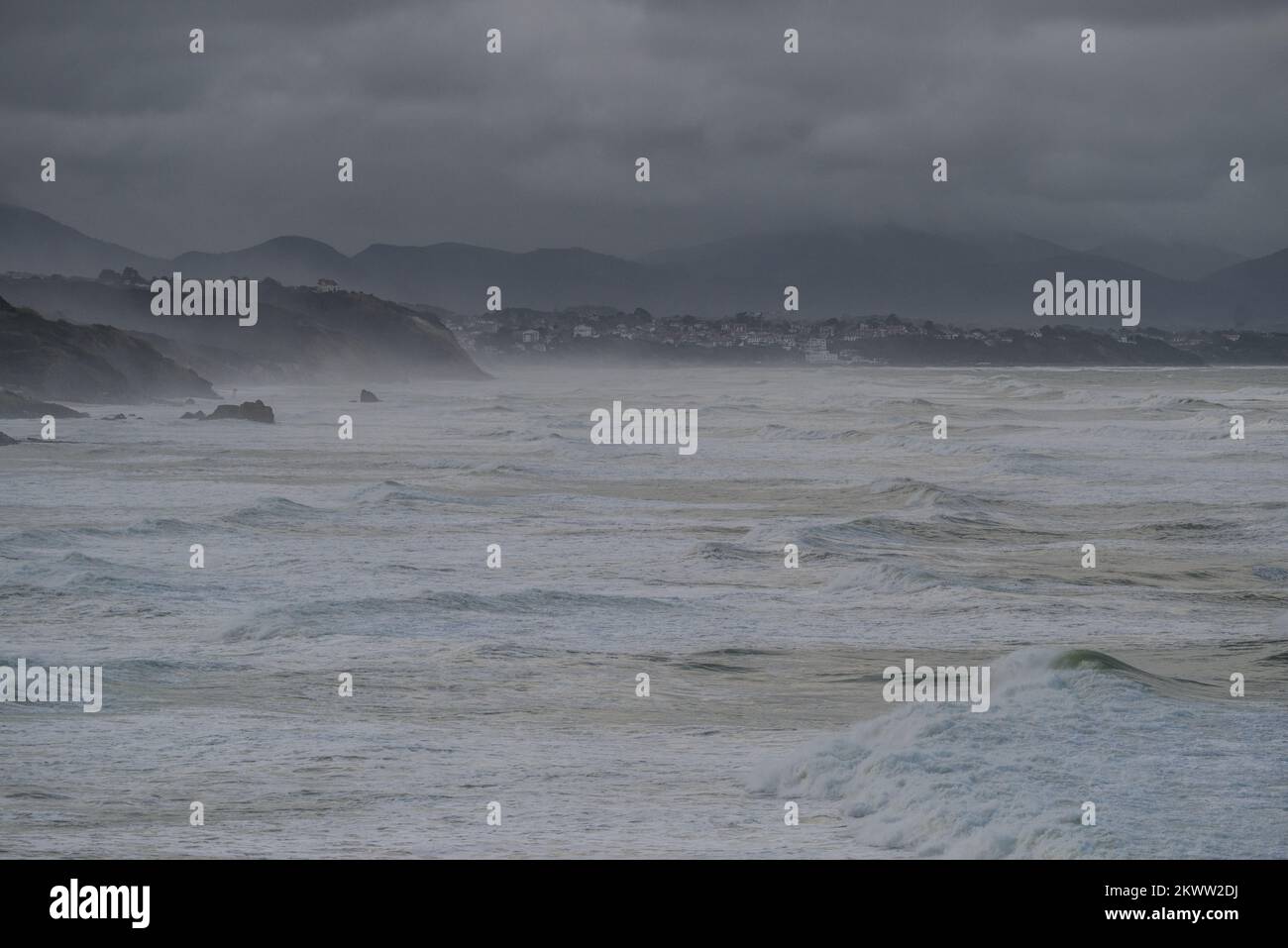 Winter Ocean, Biarritz, France Banque D'Images