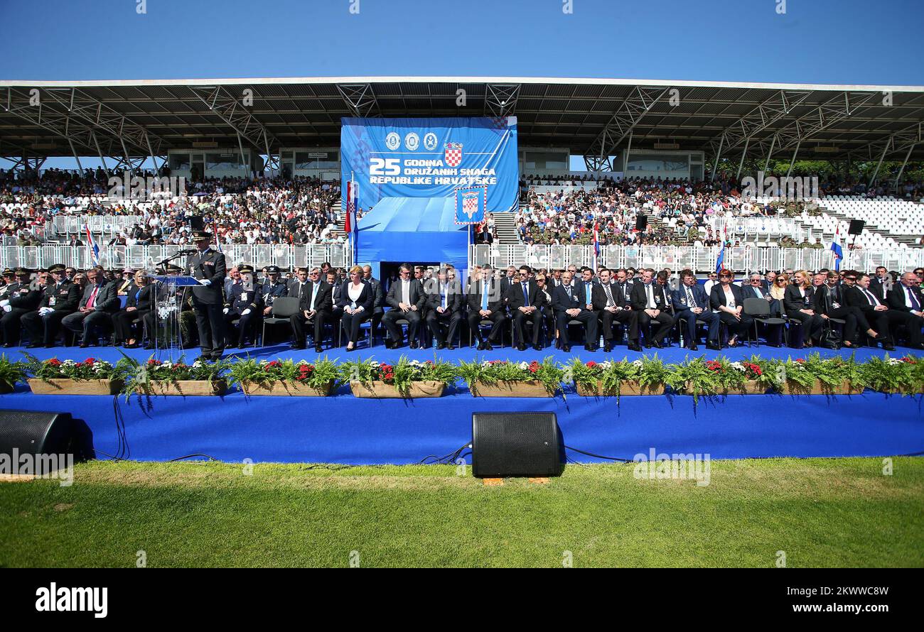 28.05.2016., Zagreb, Croatie - au stade de football, NK Zagreb, dans la rue Kranjcedecheva, a tenu une célébration pour commémorer le 25th anniversaire de la formation des forces armées croates, la Journée des forces armées croates et l'armée croate. Banque D'Images