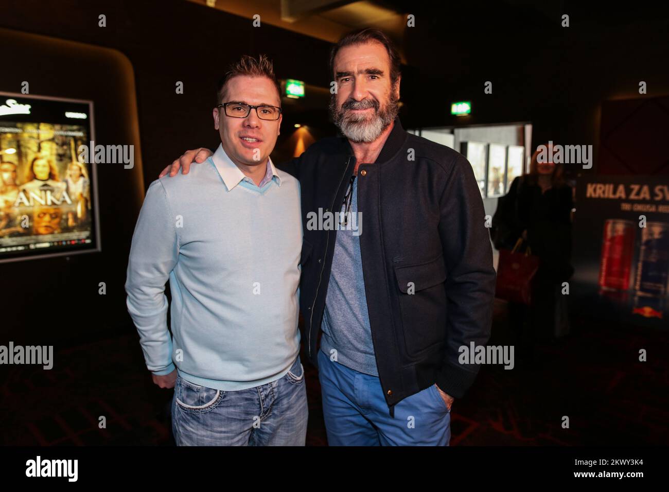 20.02.2017., Croatie, Zagreb - CineStar Zagreb a tenu une première de presse du film Anka. Eric Cantona, Luka Vidovic. Photo: Igor Soban/PIXSELL Banque D'Images