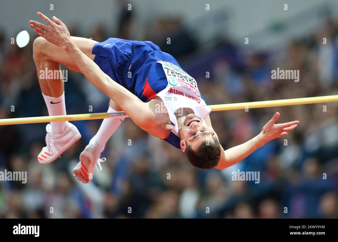 05.03.2017., Serbie, Belgrade - Kombank Arena, European Indoor Athletics Championships Belgrade 2017. High Jump Men final. Robert Grabarz. Photo: Sanjin Strukic/PIXSELL Banque D'Images