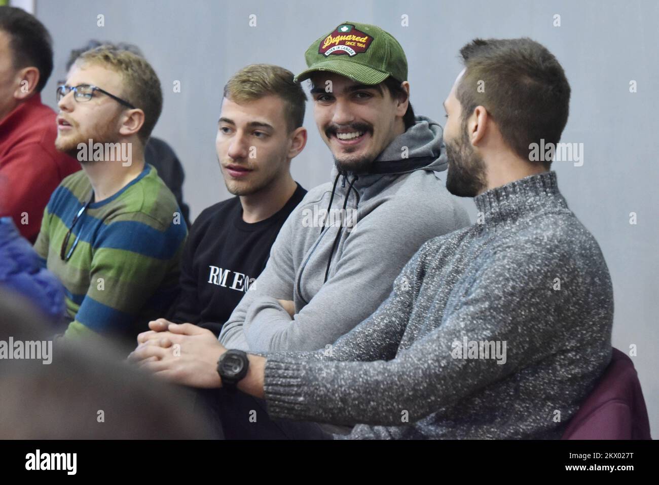 19.04.2017., Baldekin hall, Sibenik, Croatie - Dario Saric, joueur de basket-ball professionnel croate pour le Philadelphia 76ers de l'Association nationale de basket-ball et joueur de l'équipe nationale croate, regardez le match entre le BC Sibenik et BC Cibona. Photo: Hrvoje Jelavic/PIXSELL Banque D'Images