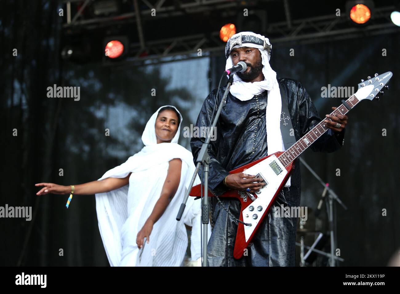 20.06.2017., Zagreb, Croatie - le groupe de rock belge stoner Kel Assouf se produit lors du festival INmusic, le plus grand festival international de plein air de Croatie. Le festival se tient sur l'île des jeunes, au milieu du lac Jarun de Zagreb. Photo: Anto Magzan/PIXSELL Banque D'Images