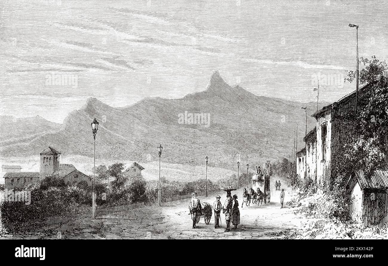 Avenue Gloria à Rio de Janeiro, Brésil, Amérique du Sud. Voyage du peintre français François Auguste Biard au Brésil, 1858-1859 Banque D'Images
