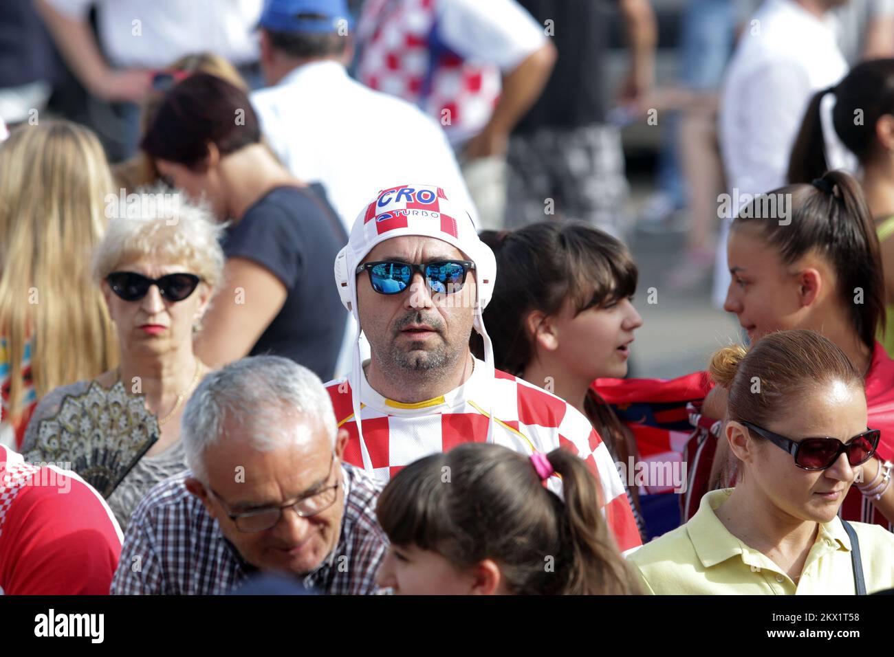 30.07.2017.,Zagreb - cérémonie d'accueil de l'équipe croate de water-polo après avoir remporté le Championnat du monde contre la Hongrie. Les citoyens ont accueilli l'équipe et fêté avec de nouveaux champions sur la place principale. Photo: Luka Stanzl/PIXSELL Banque D'Images