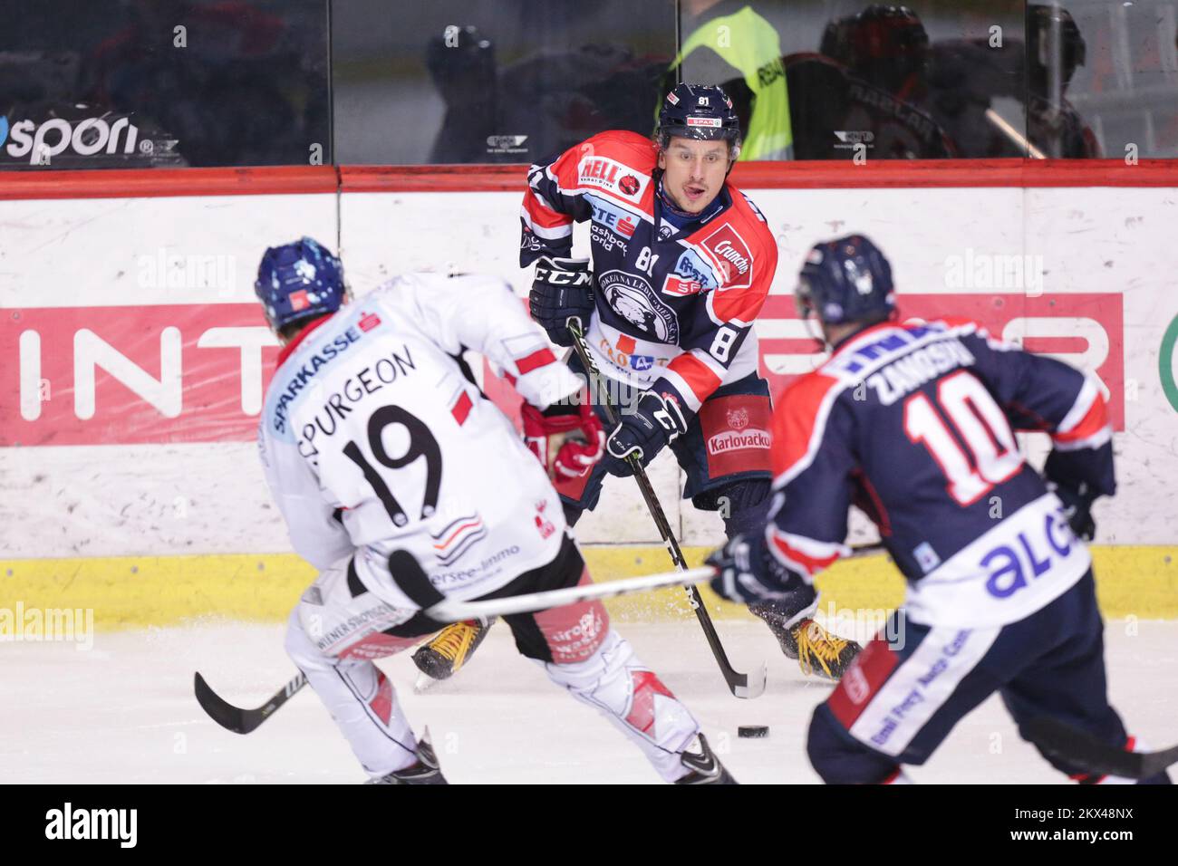 14.01.2018. Croatie, Zagreb - Ebel League, KHL Medvescak Zagreb - HC TWK Innsbruck. SASO Rajsar photo: Luka Stanzl/PIXSELL Banque D'Images