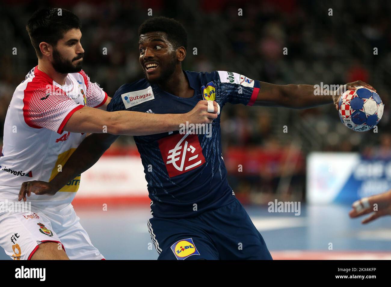 26.01.2018., Arena Zagreb, Zagreb, Croatie - Championnat européen de handball masculin 2018, demi-finale, France - Espagne. Dika Mem photo: Dalibor Urukalovic/PIXSELL Banque D'Images