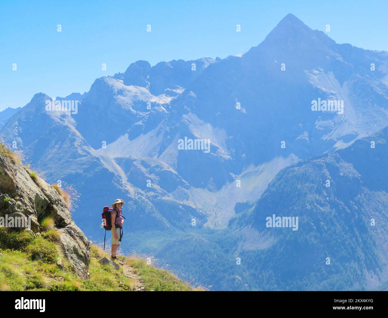 Italie, randonnée dans le parc national du Gran Paradiso dans la vallée d'Aoste. Banque D'Images