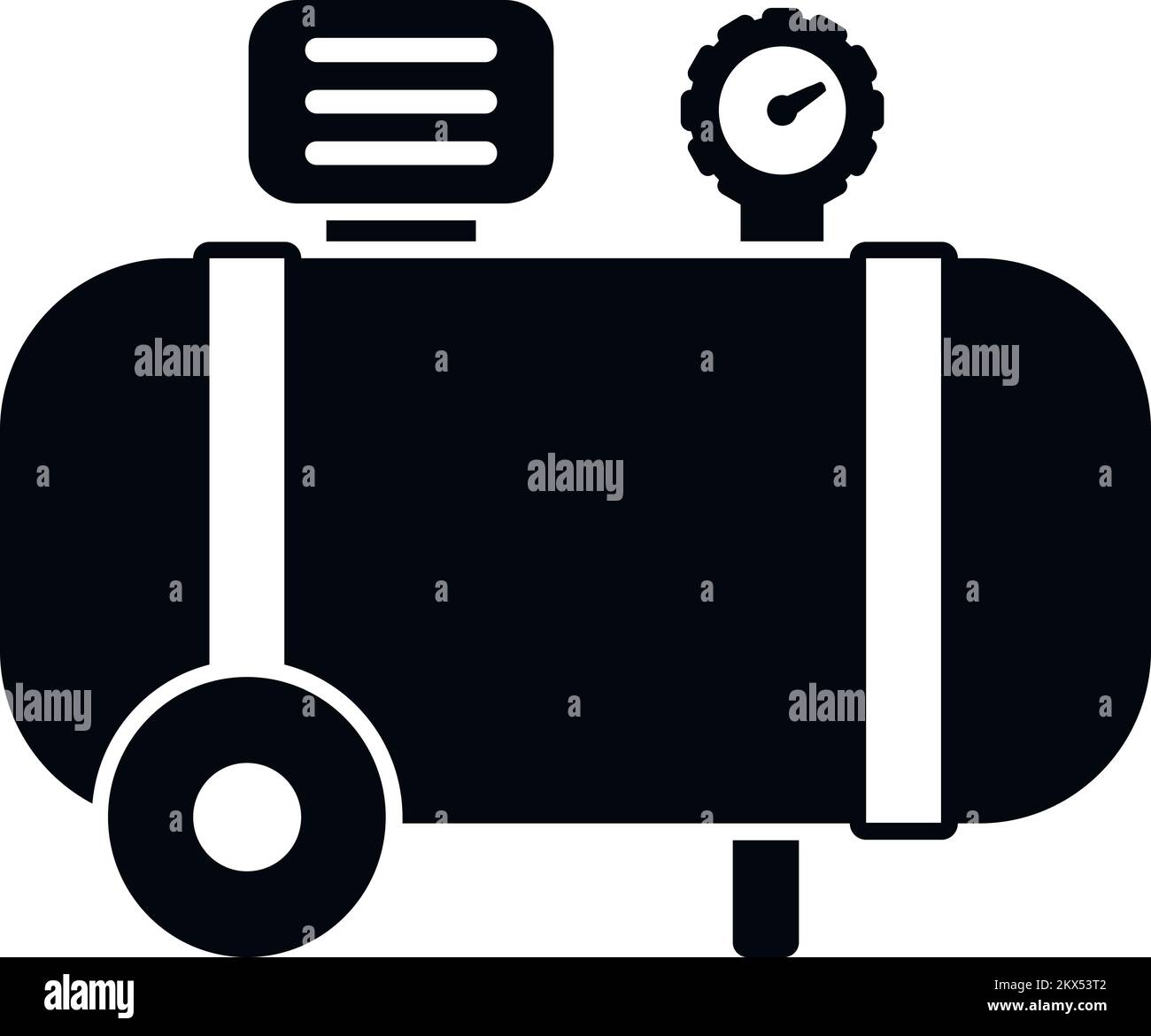 Icône de compresseur industriel vecteur simple. Réservoir de pompe. Moteur électrique Illustration de Vecteur