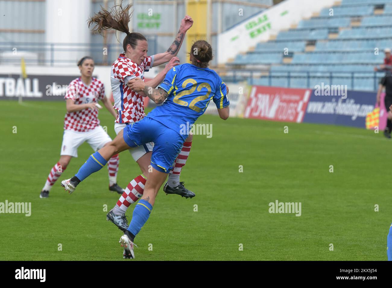 05.04.2018., Zadar, Croatie - qualification féminine de coupe du monde UEFA, Croatie contre Ukraine. Photo: Dino Stanin/PIXSELL Banque D'Images