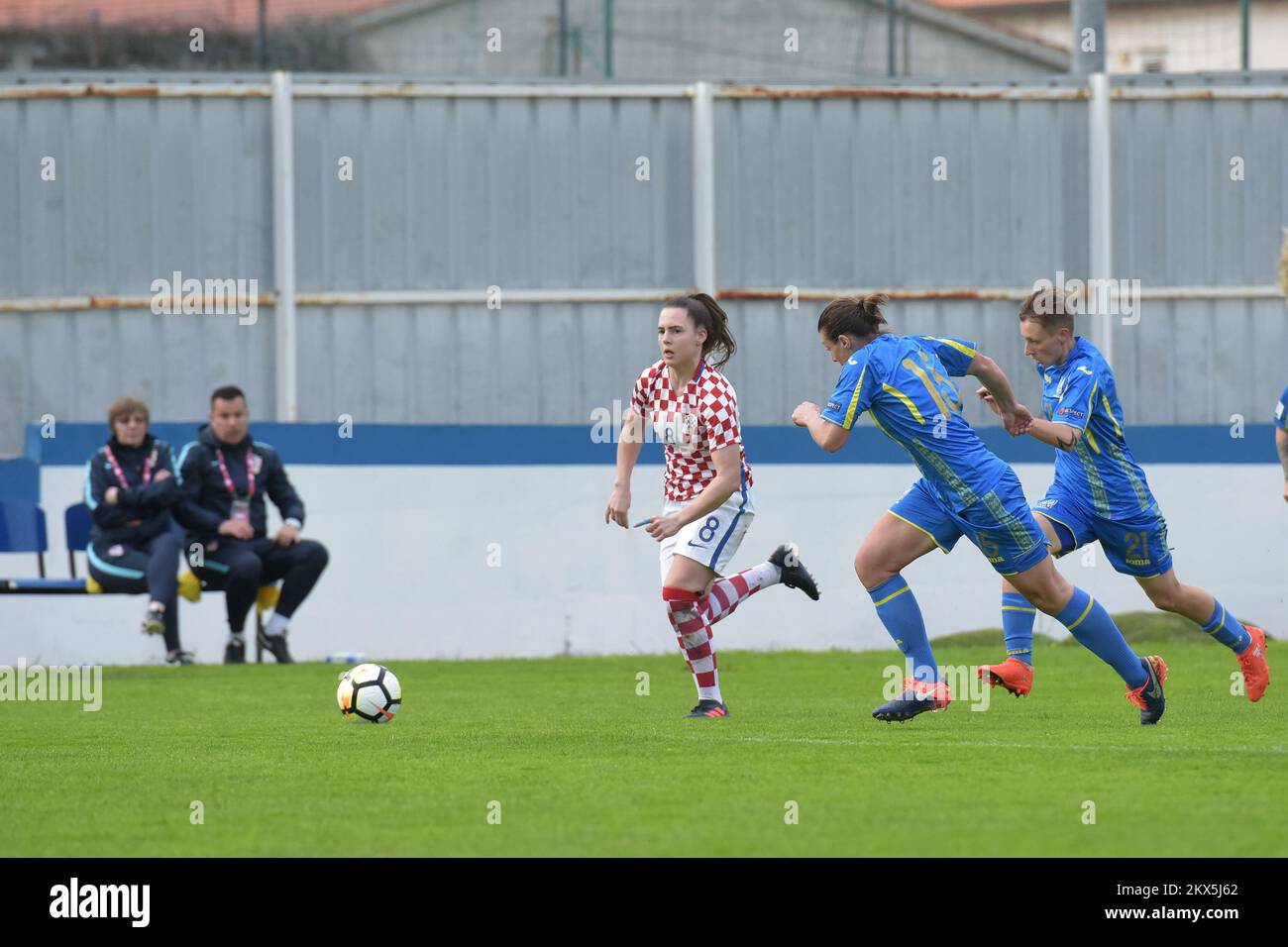 05.04.2018., Zadar, Croatie - qualification féminine de coupe du monde UEFA, Croatie contre Ukraine. Photo: Dino Stanin/PIXSELL Banque D'Images
