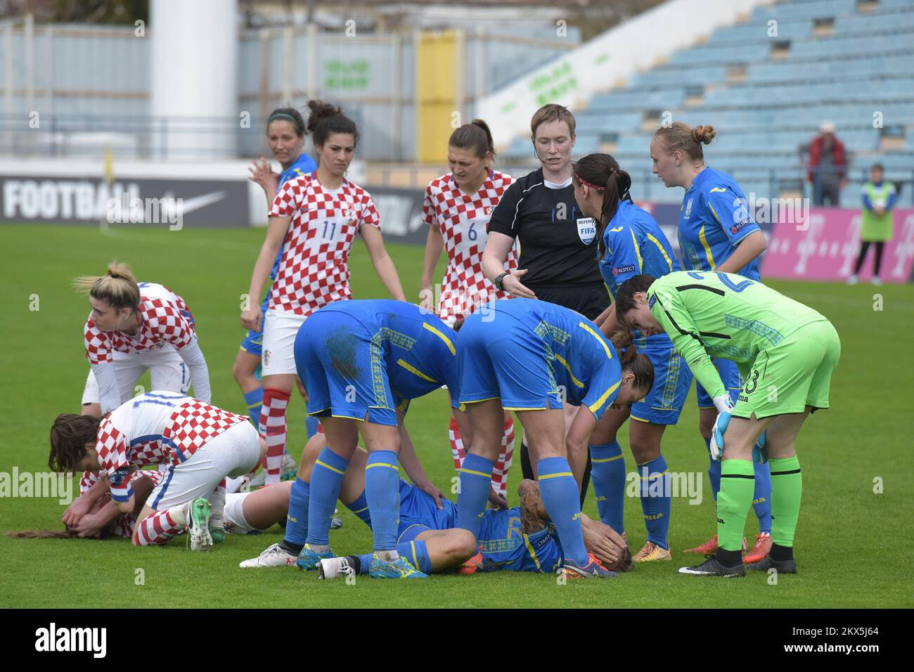 05.04.2018., Zadar, Croatie - qualification féminine de coupe du monde UEFA, Croatie contre Ukraine. Photo: Dino Stanin/PIXSELL Banque D'Images