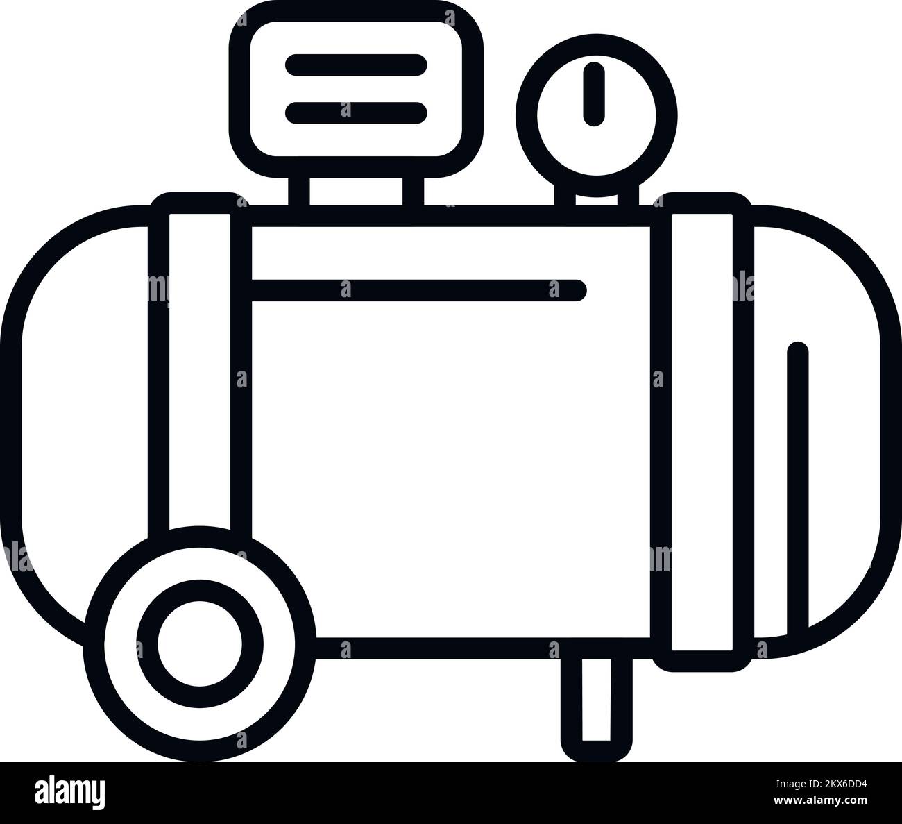 Vecteur de contour de l'icône du compresseur rotatif. Machine à air. Réservoir de pression Illustration de Vecteur